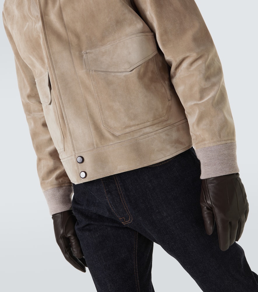 Dunhill Suede Field Jacket In Brown