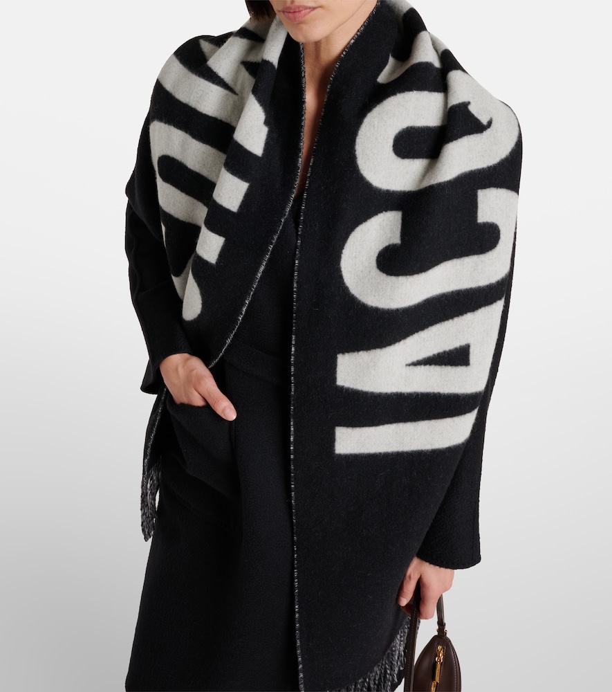 Jacquard Logo Virgin Wool Scarf