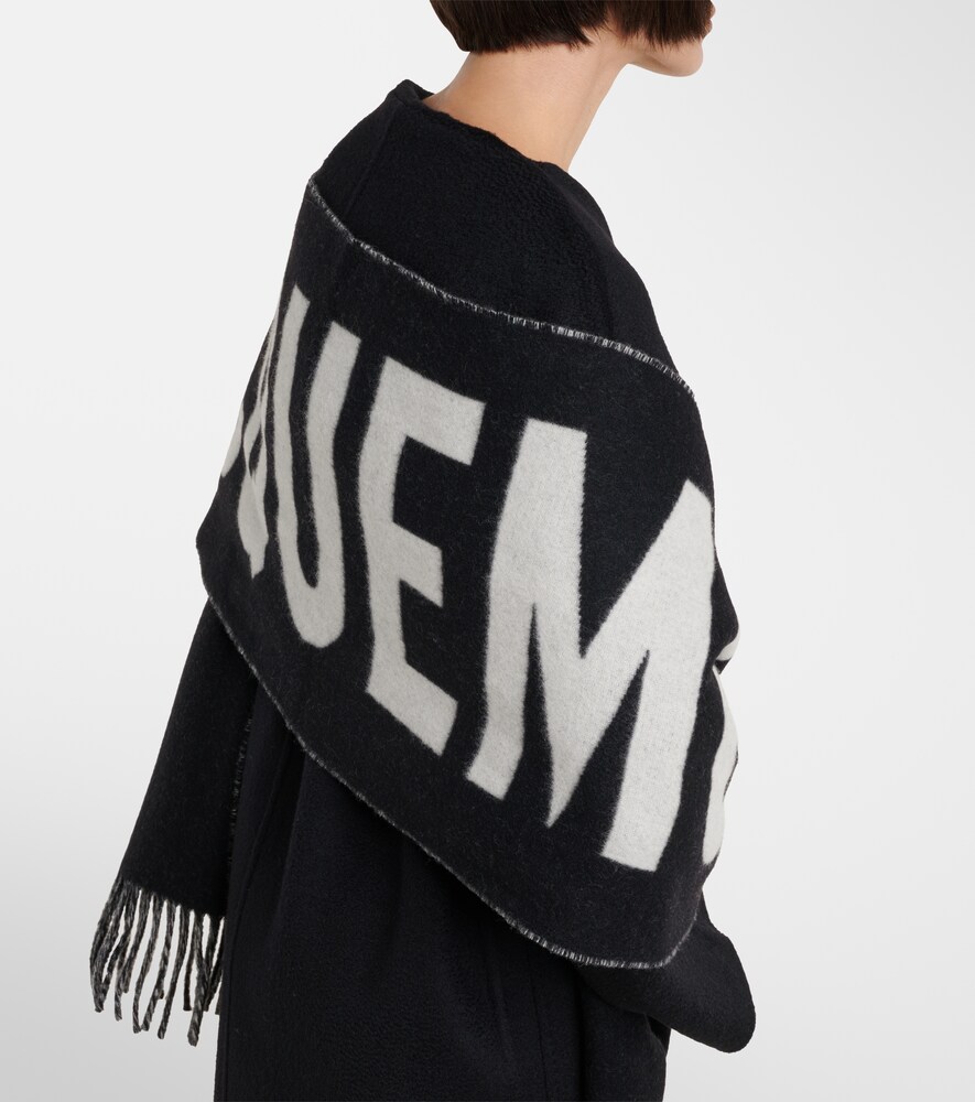 Jacquard Logo Virgin Wool Scarf