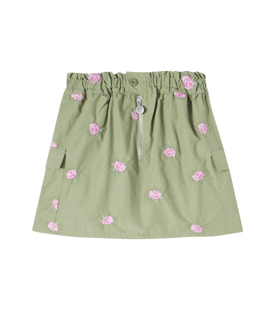 Stella McCartney Kids Embroidered floral cotton-blend skirt　Stella McCartney Kids 刺繍入りフローラル コットンブレンド スカート Stella