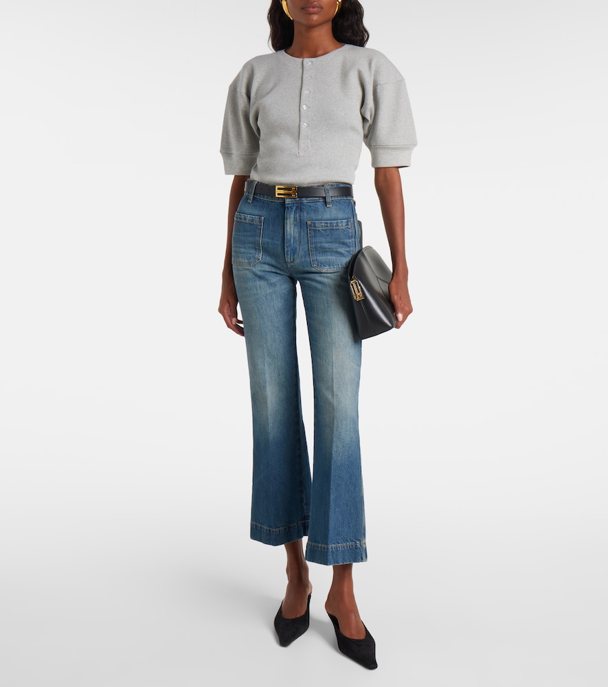 Victoria Beckham Cotton-blend Henley shirt