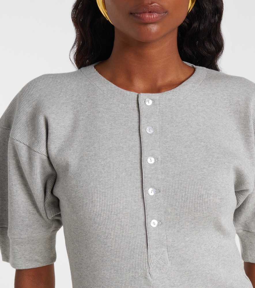 Cotton-Blend Henley Shirt