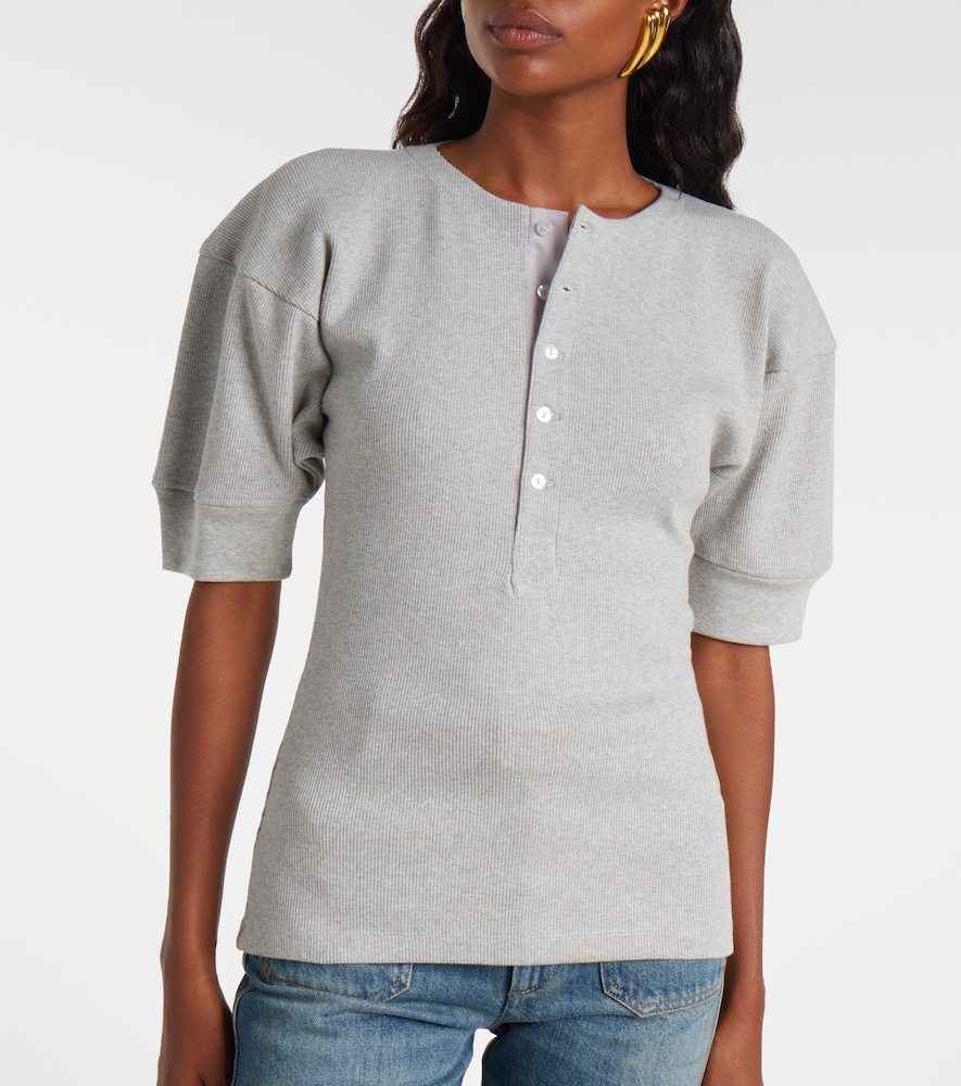 Cotton-Blend Henley Shirt