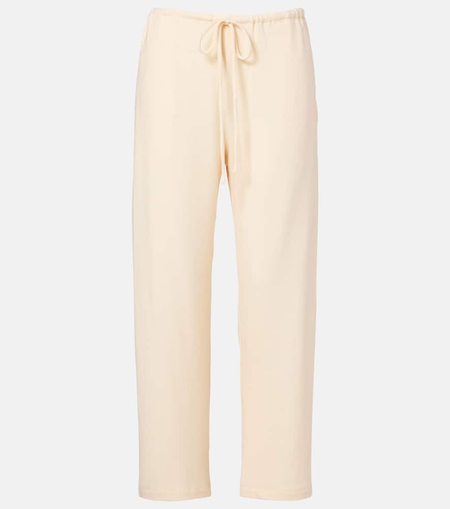 Leset Lauren Jersey Straight Pants In Neutral