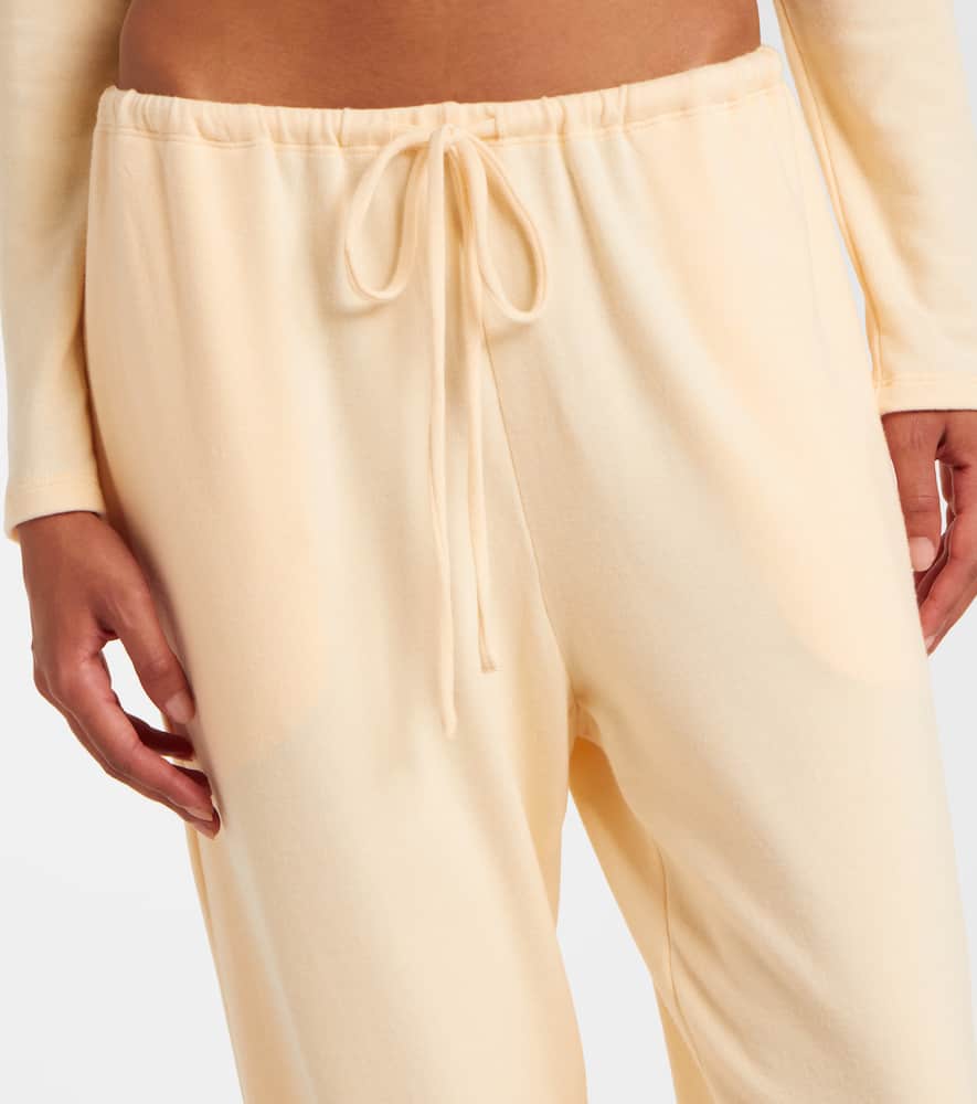 Leset Lauren Jersey Straight Pants In Neutral