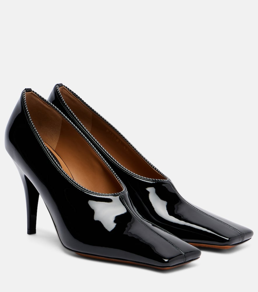 Stella Mccartney Square-toe Patent Kitten Heels In Multi