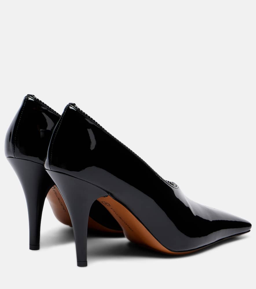 Stella Mccartney Square-toe Patent Kitten Heels In Multi