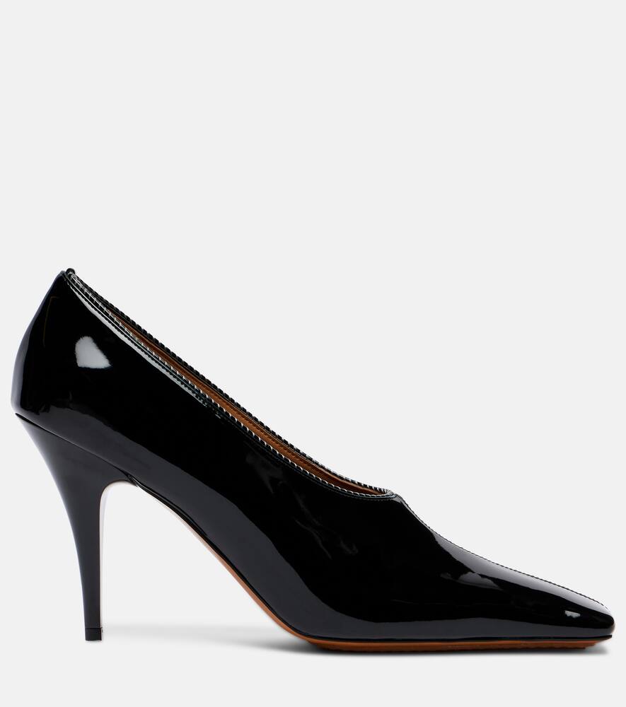 Stella Mccartney Square-toe Patent Kitten Heels In Multi