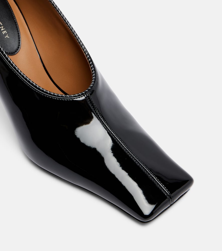 Stella Mccartney Square-toe Patent Kitten Heels In Multi