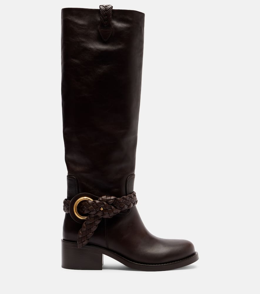 Zimmermann Helix 40 Leather Knee-high Boots In Multi