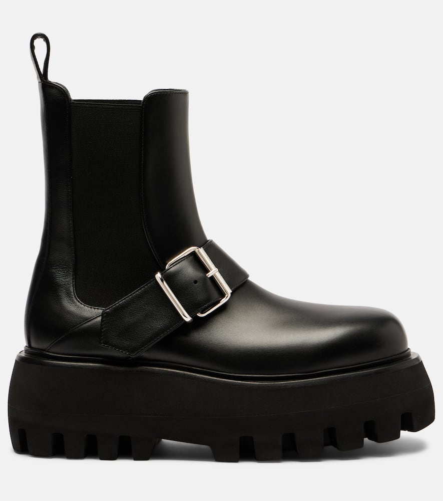 Alexander Mcqueen Ankle Boots With Buckle And Chunky Sole In Multi