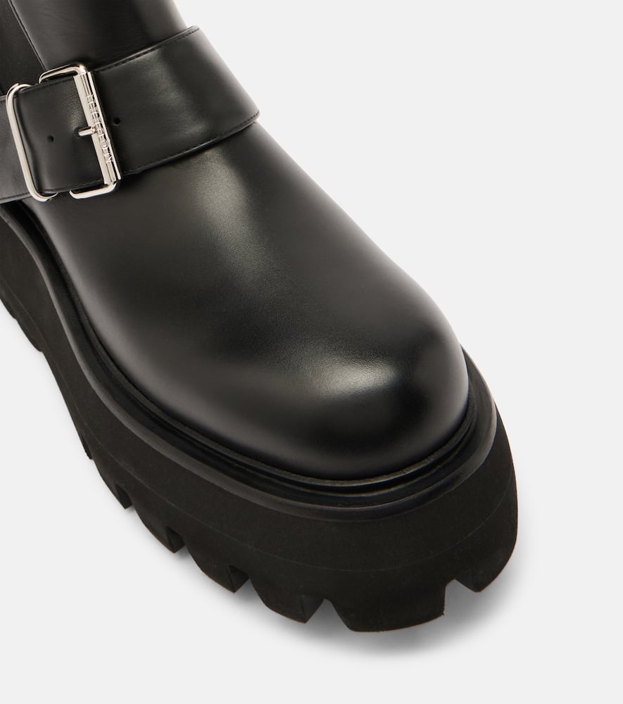 Alexander Mcqueen Ankle Boots With Buckle And Chunky Sole In Multi