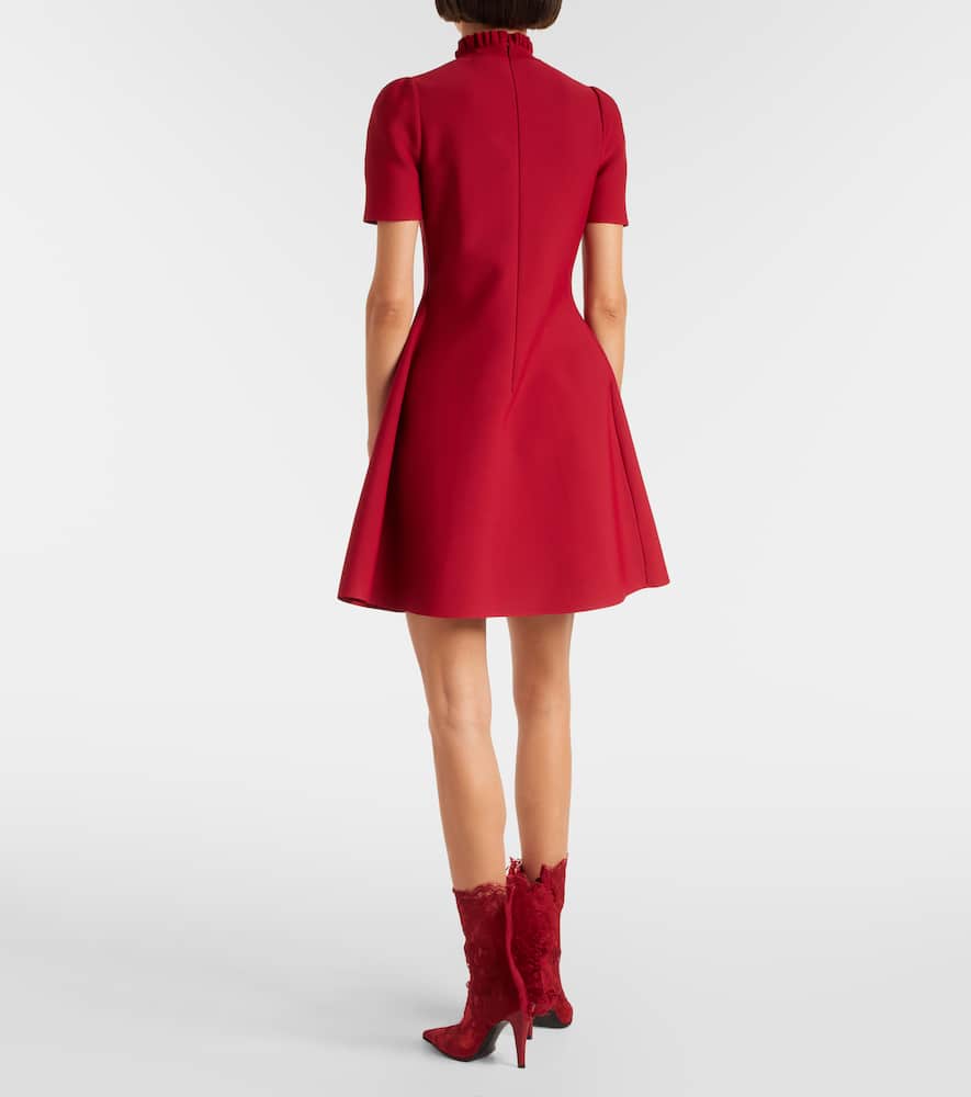 Alexander Mcqueen Mcqueen Lace Trim Skater Dress In Burgundy
