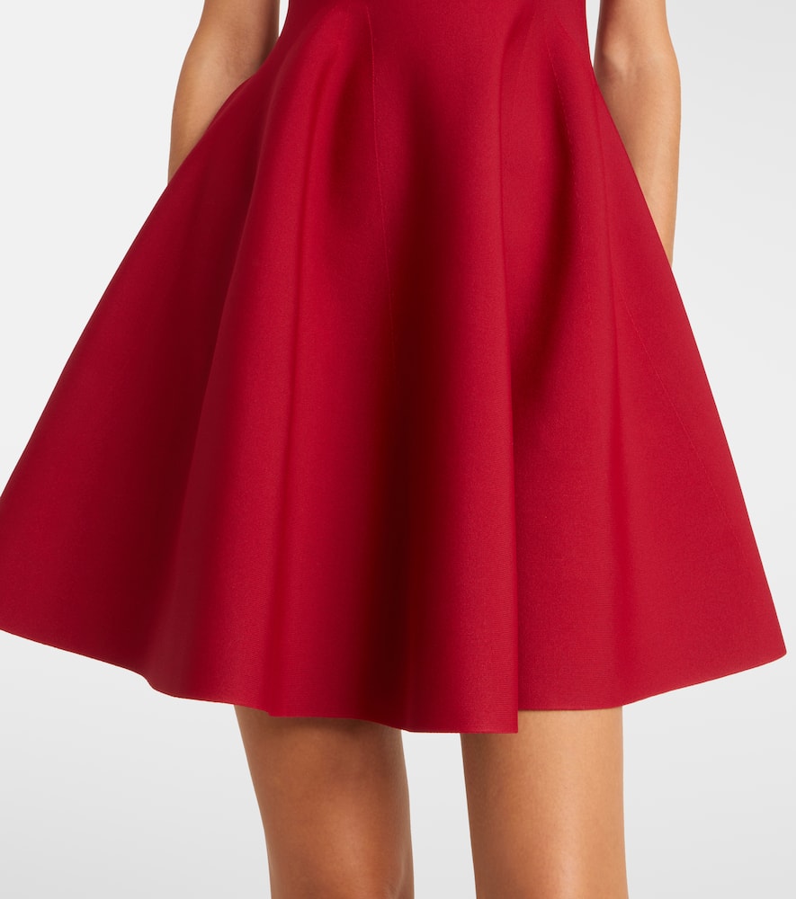 Alexander Mcqueen Mcqueen Lace Trim Skater Dress In Burgundy