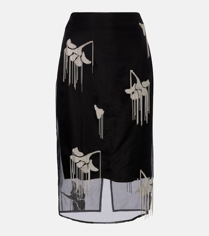Rohe Róhe Embellished Silk Midi Skirt In Black