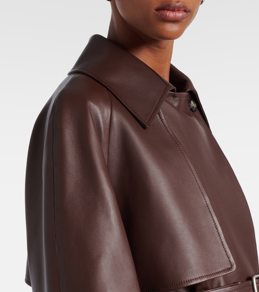 Loewe Balloon Leather Jacket In Brown