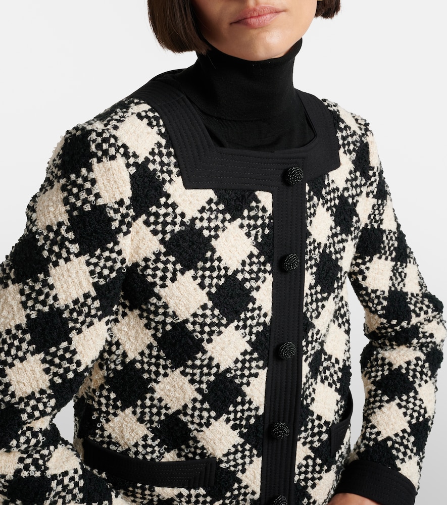 Checked Ruffled Tweed Jacket