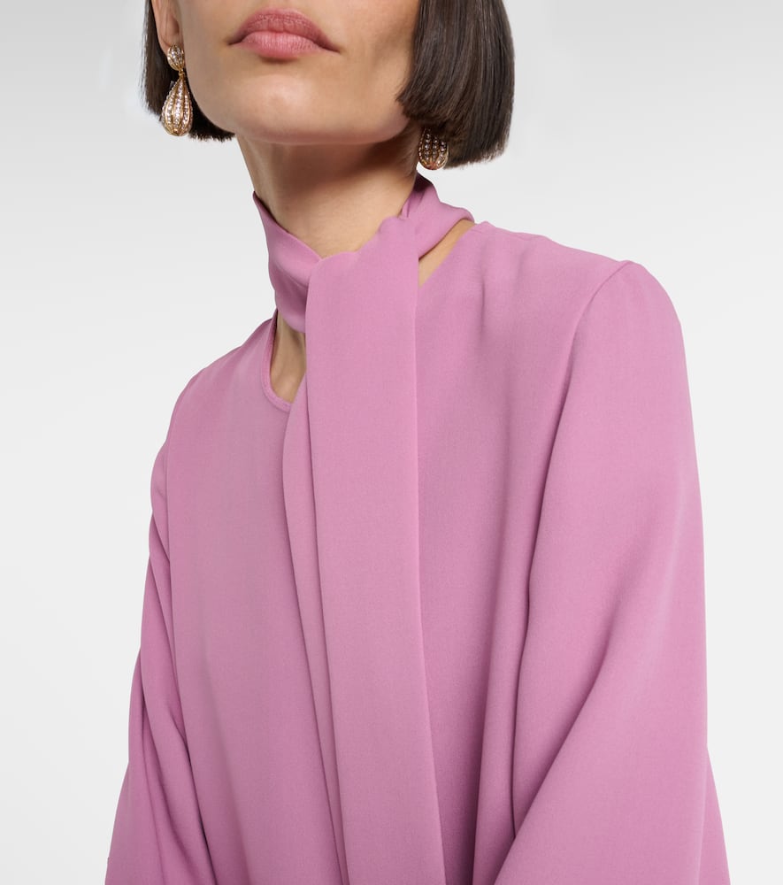 Valentino Cady Couture Feather-trimmed Maxi Dress In Purple