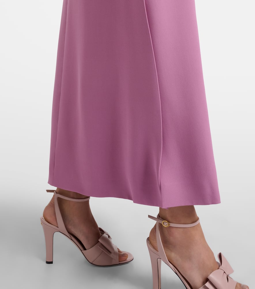 Valentino Cady Couture Feather-trimmed Maxi Dress In Purple