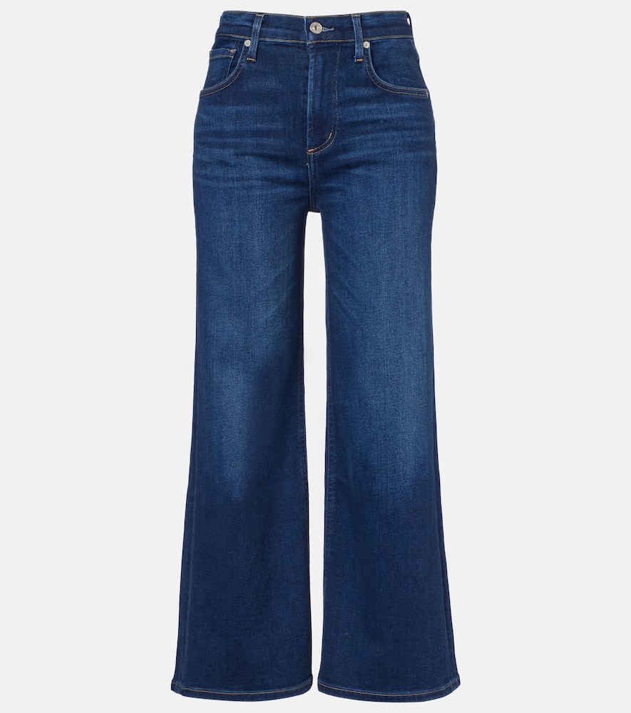 Citizen Of Humanity Lyra Cropped Wide-leg Jeans In Blue