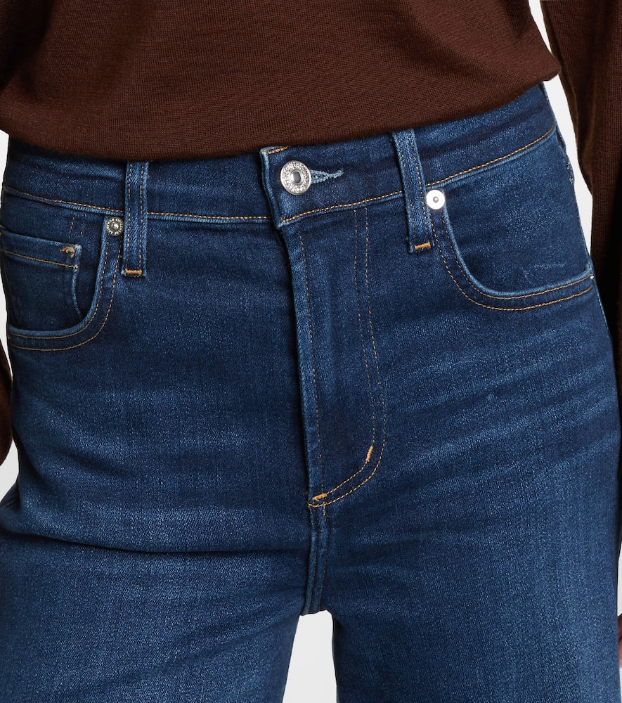 Citizen Of Humanity Lyra Cropped Wide-leg Jeans In Blue