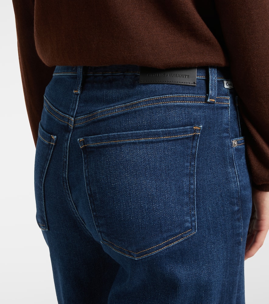 Citizen Of Humanity Lyra Cropped Wide-leg Jeans In Blue