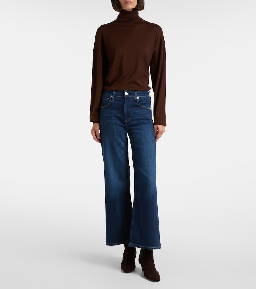 Citizen Of Humanity Lyra Cropped Wide-leg Jeans In Blue