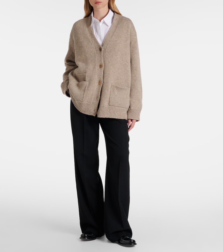 The Row Milou Cashmere Cardigan In Neutral