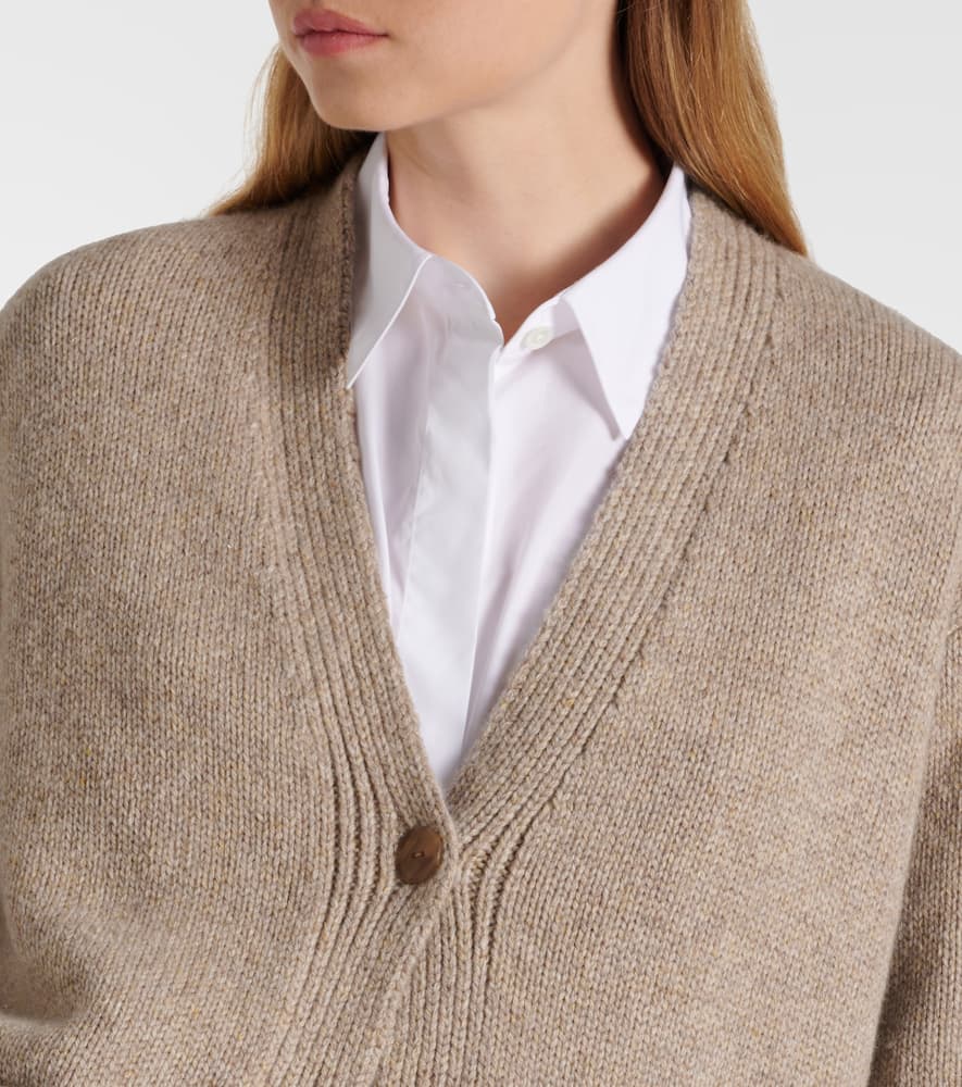 The Row Milou Cashmere Cardigan In Neutral