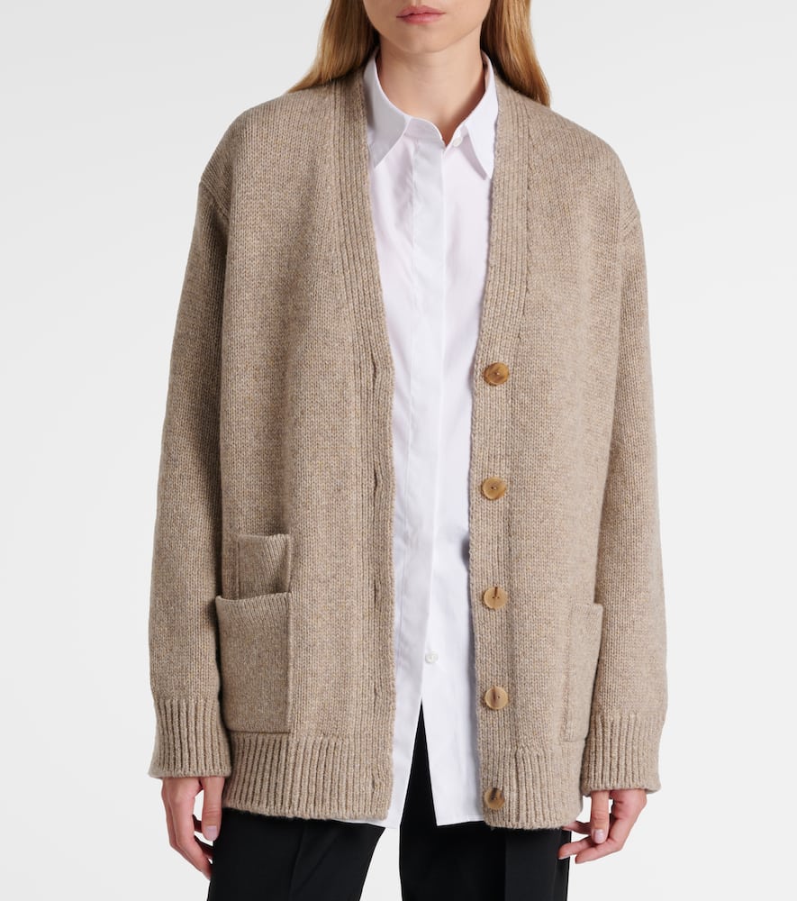 The Row Milou Cashmere Cardigan In Neutral