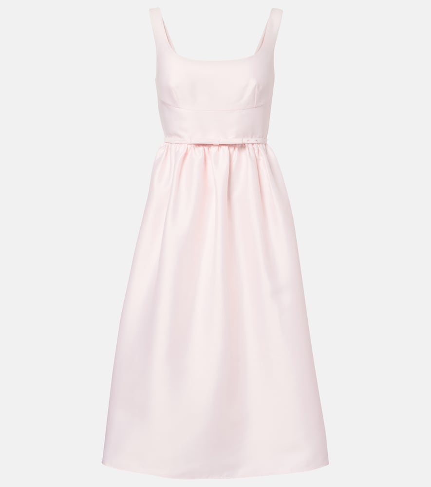 Self-Portrait Women's Pink Belted Taffeta Midi Dress UK Size 16 - Mytheresa