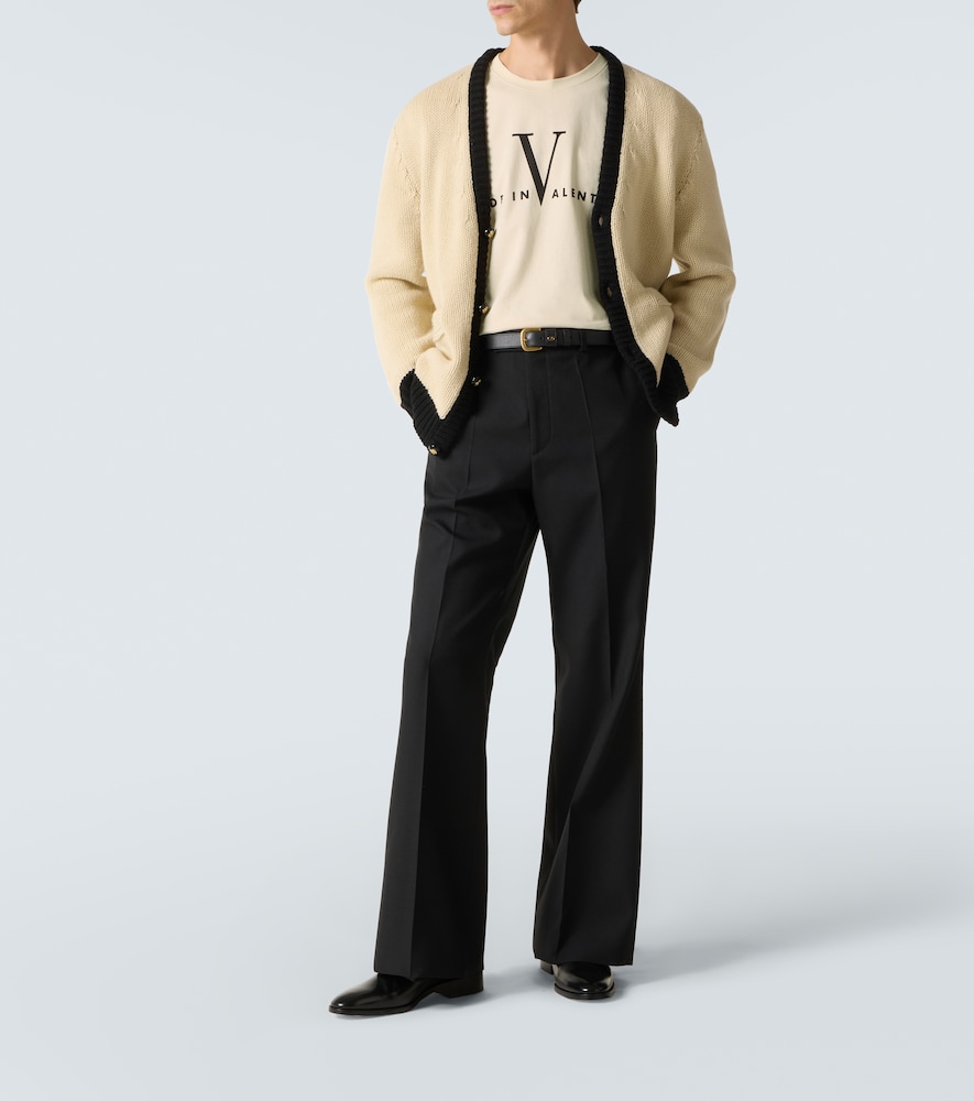 Valentino Garavani Cotton T-shirt With Made In Print Clothing In Nude