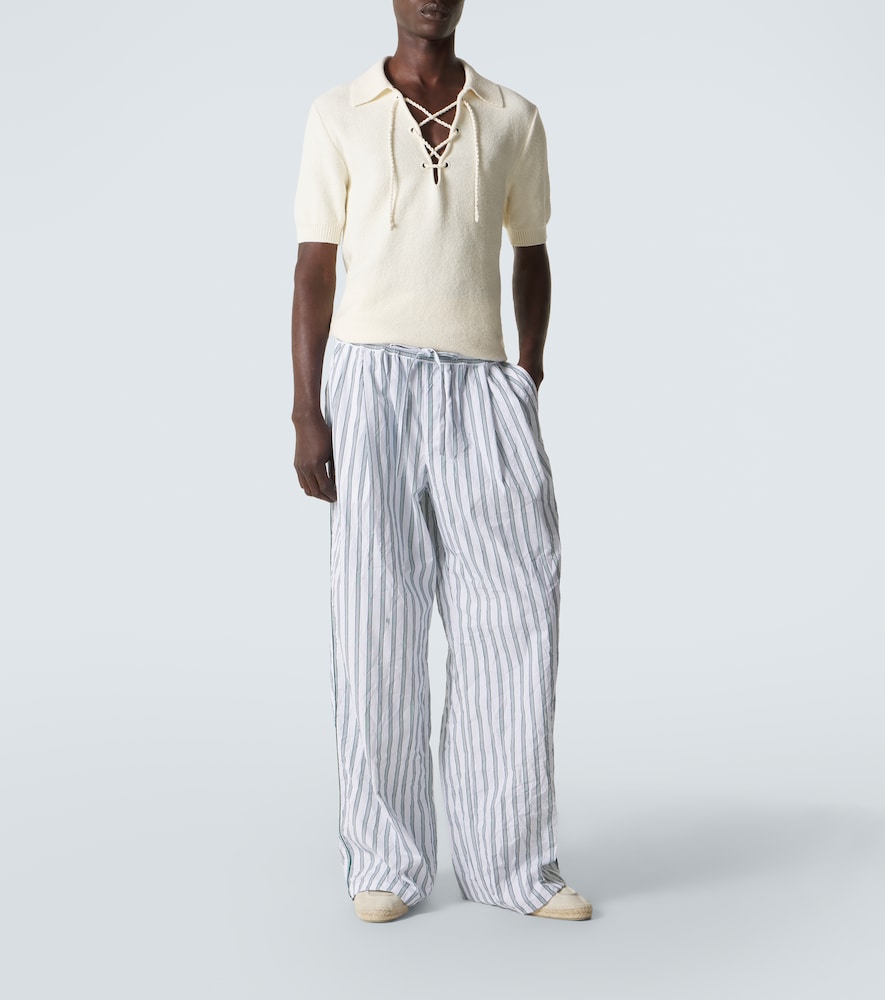  Dolce&gabbana Dolce&gabbana Striped Poplin Wide-leg Pants 
