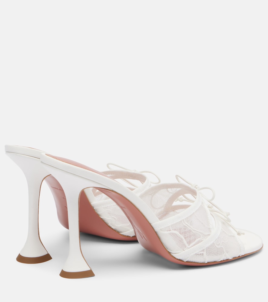  Amina Muaddi Amina Muaddi Eleonora Bow-detail Lace Mules 