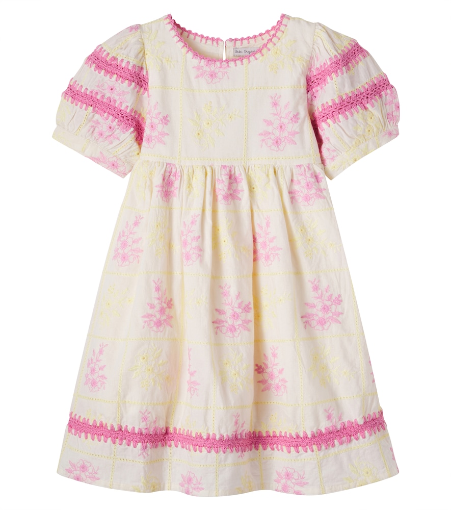 Bebe Organic Yellow Alba Floral Embroidered Cotton Dress Y Size 12 - Mytheresa