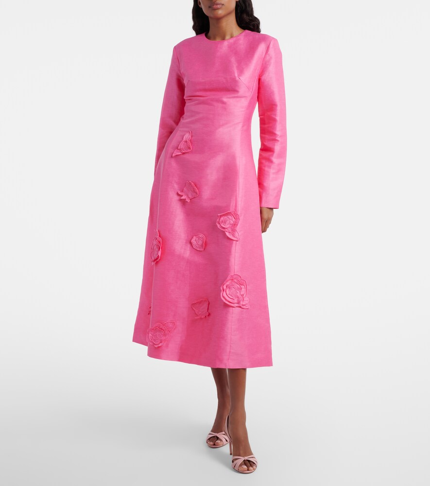Leo Lin Amira floral-appliqué cocktail dress