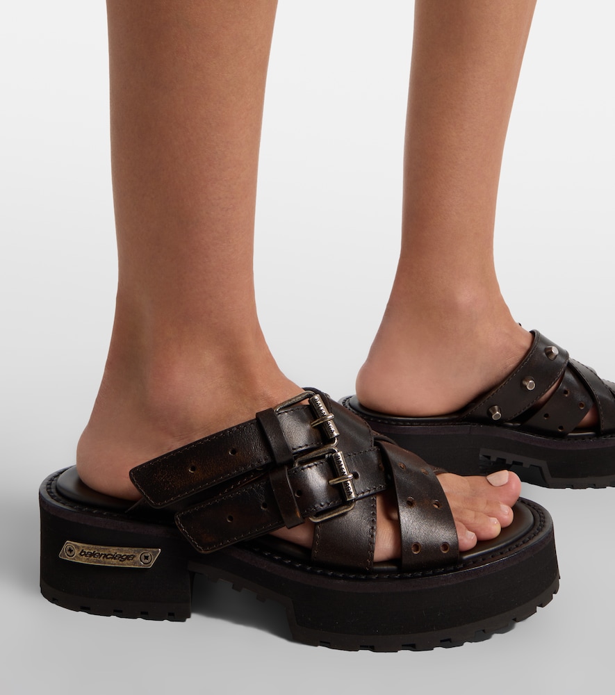 Balenciaga Venom leather platform mules