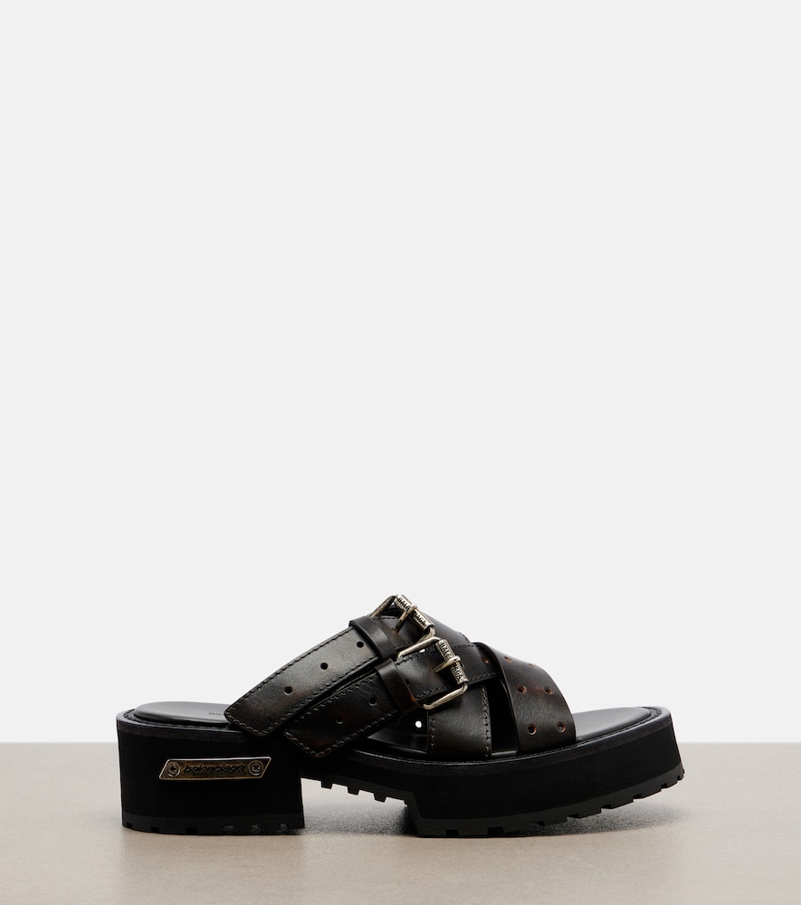  Balenciaga Balenciaga Venom Leather Platform Mules 