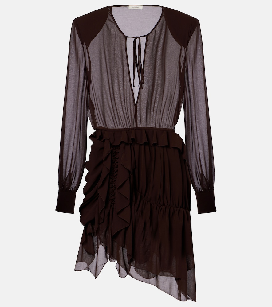 Jacques Wei Ruffled asymmetric minidress
