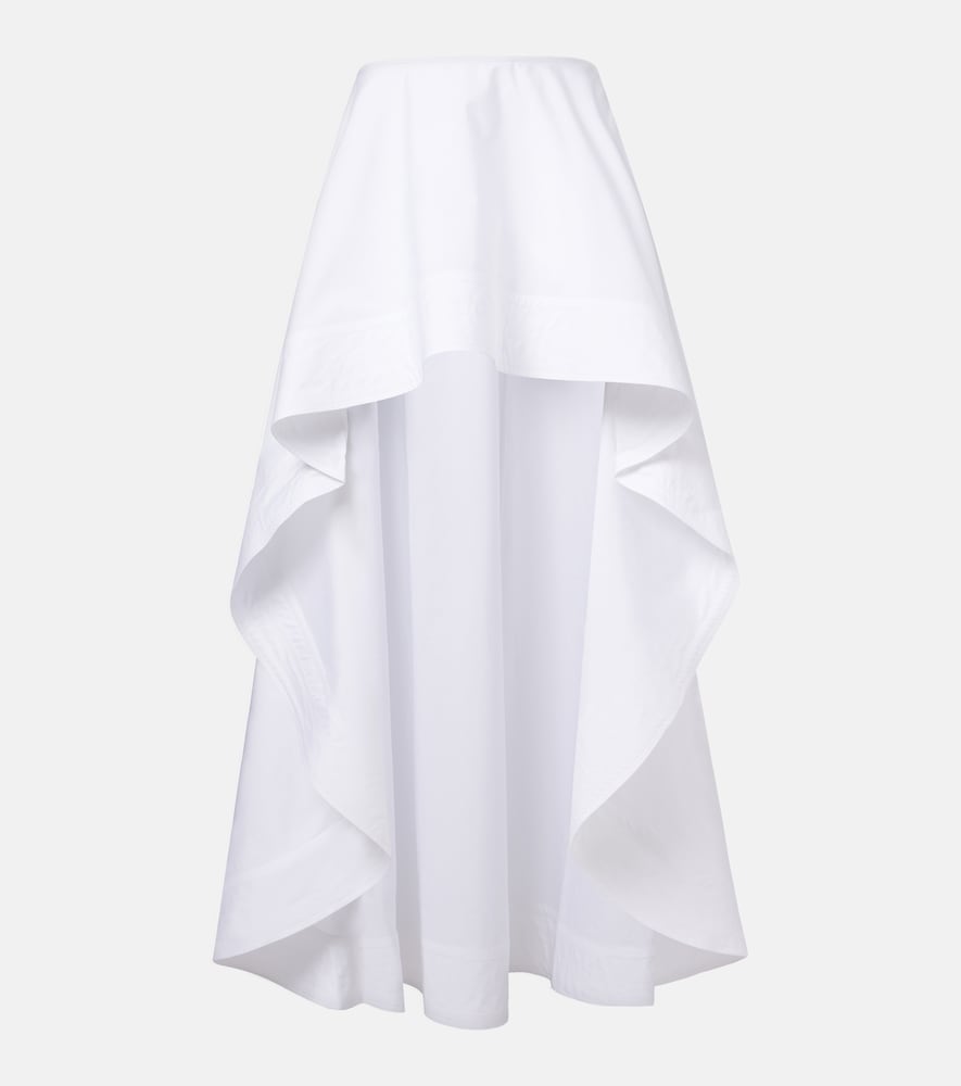 Stella McCartney Asymmetric ruffled cotton poplin miniskirt
