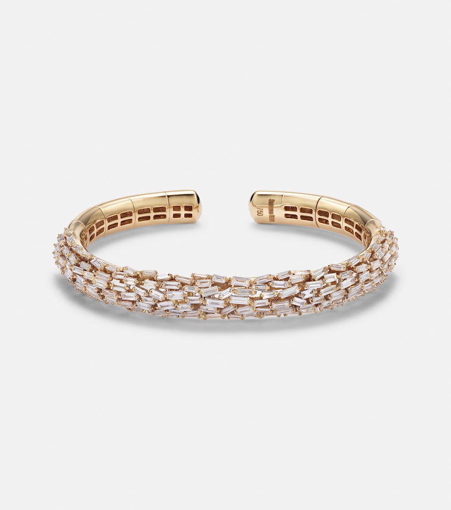 Suzanne Kalan 18kt gold bangle with diamonds