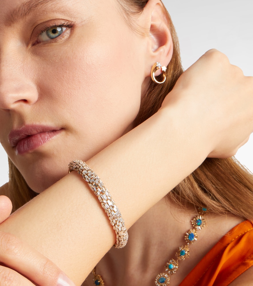 Suzanne Kalan 18kt gold cuff bracelet with diamonds