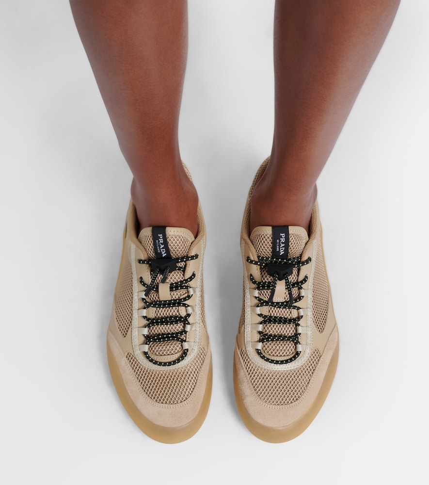 Prada Speedrock leather-trimmed sneakers