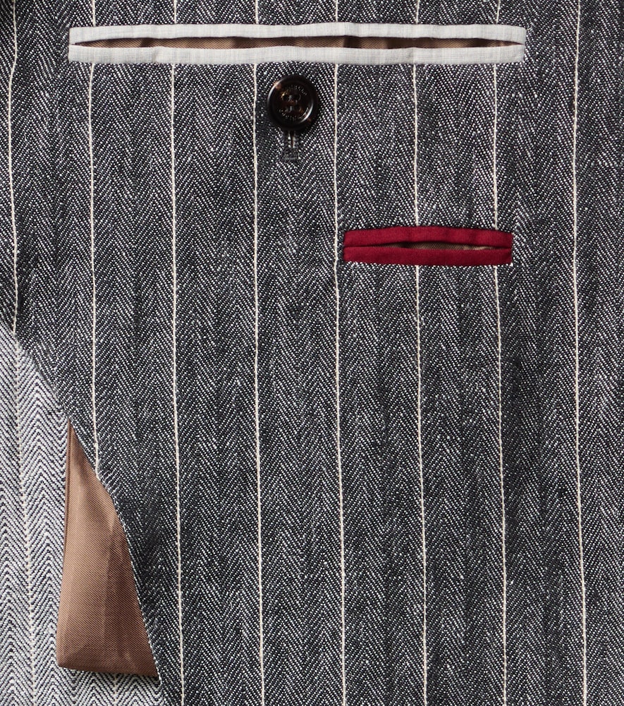 Brunello Cucinelli Brunello Cucinelli Chalk Stripe Linen Suit 