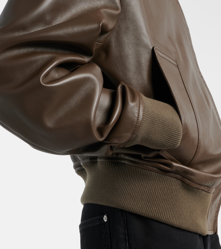 Intrecciato Leather Blouson Jacket