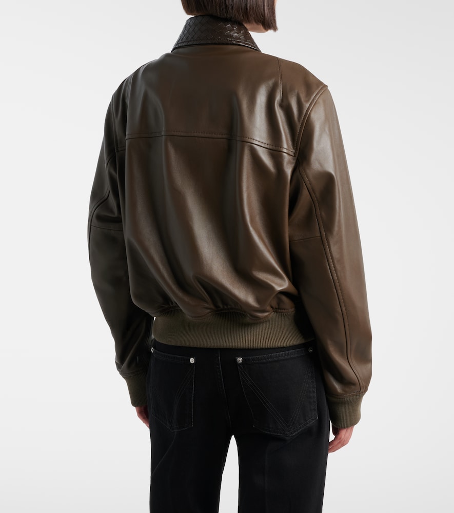 Intrecciato Leather Blouson Jacket
