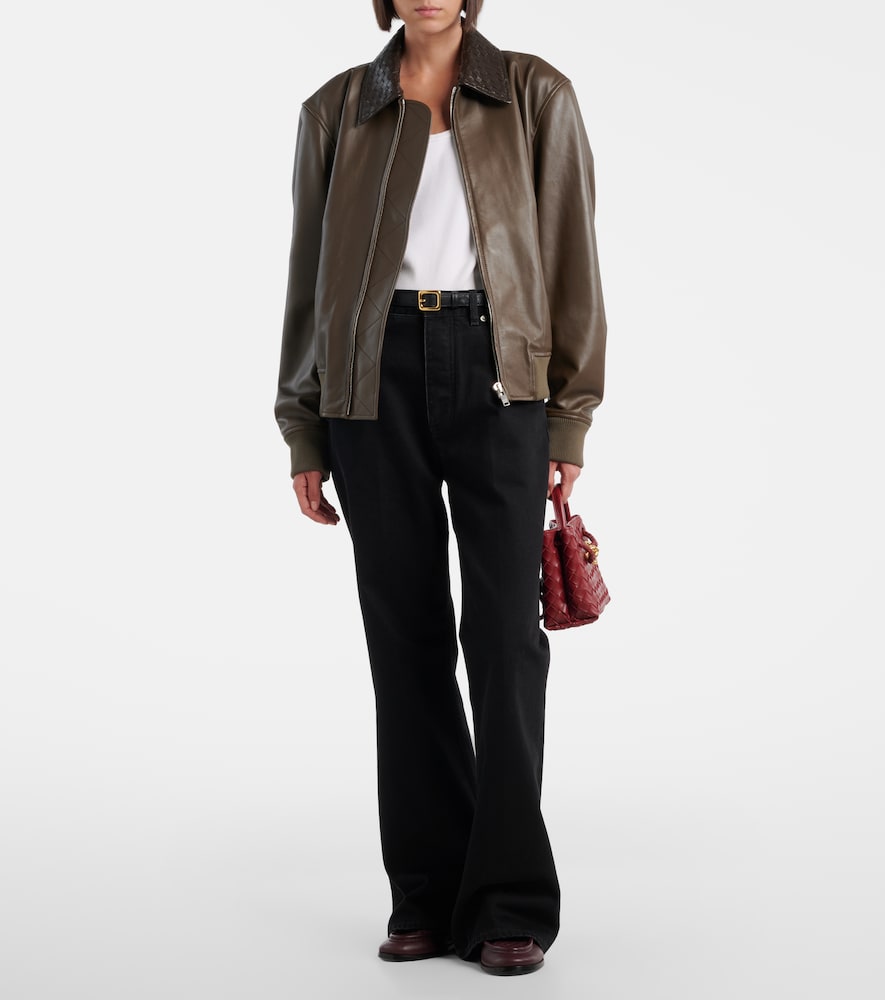 Intrecciato Leather Blouson Jacket
