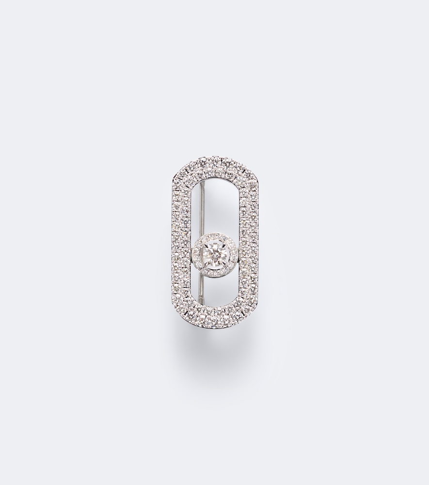 Brosche So Move aus 18kt Weißgold mit Diamanten