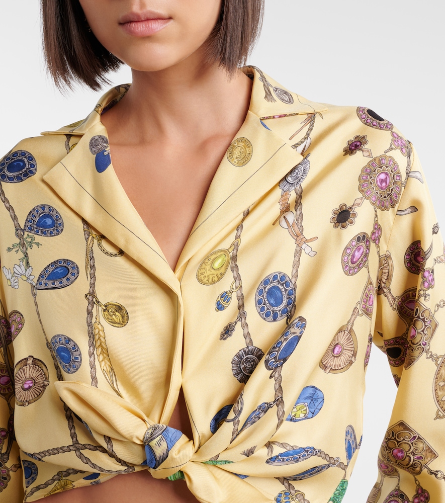  Versace Versace Printed Silk Twill Shirt 