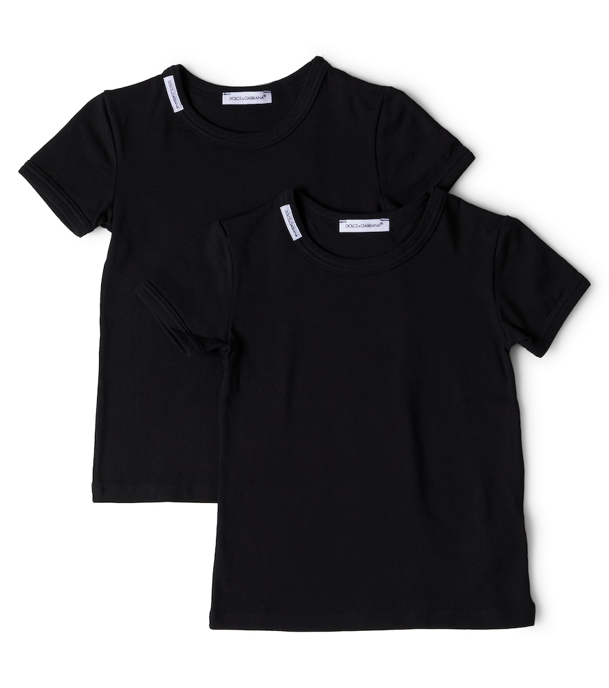 Dolce&Gabbana Kids Black Set Of 2 Cotton T-Shirts Y Size 10 - Mytheresa